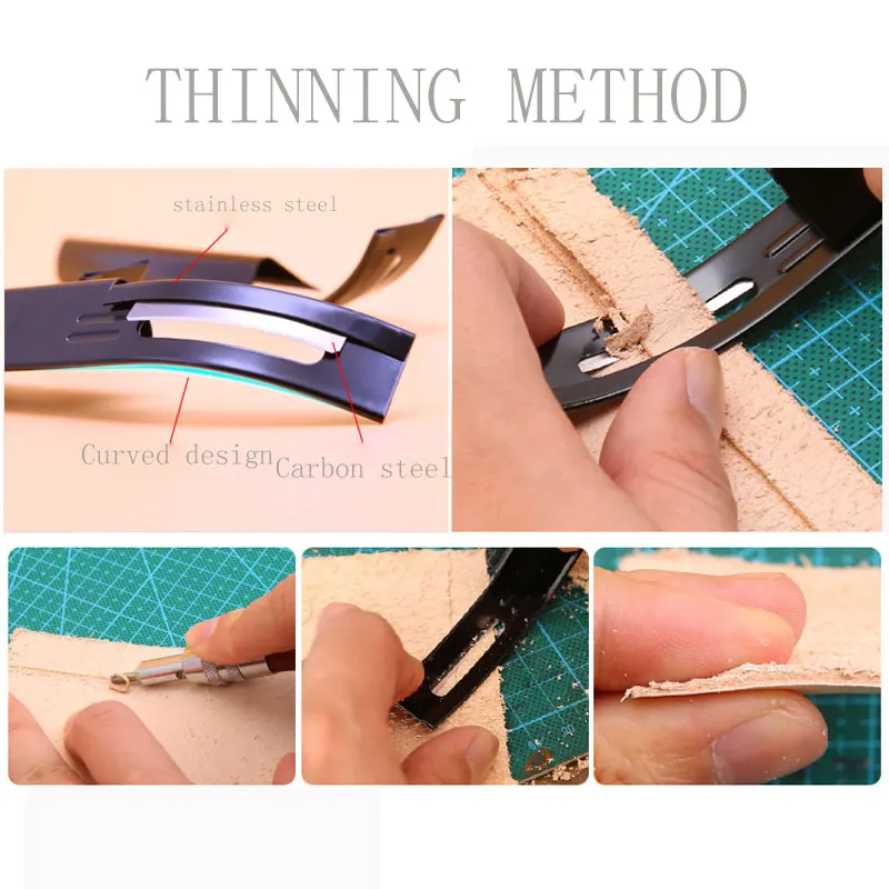 Leather Skiving Knife Leather Cutting Knife Leather Tool Leather Working Tools Leather Cutting Tool Cutting Knife Craft Cutting Tool Art Knife Craft Cutting Blade Stainless Steel Leather Skiving Knife DIY Leather Craft Safety Cutting Knife