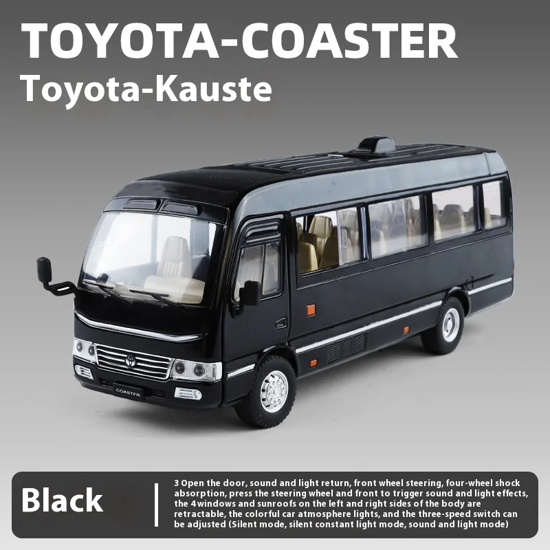 1:24 Toyota Coaster Medium Business Bus Alloy Diecast Model Car