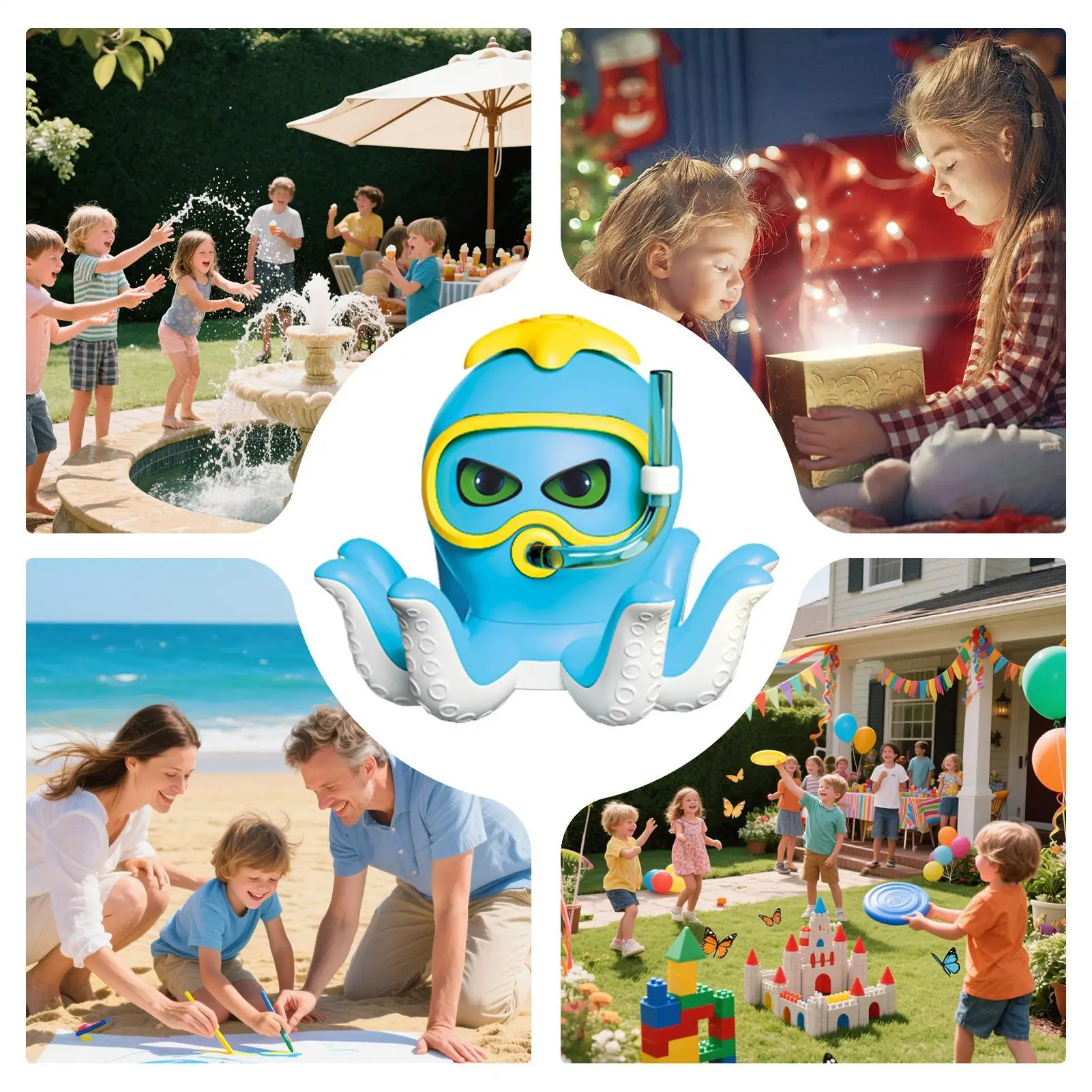 Plastic Squid Water Sprinkler Toy for Kids Outdoor Games