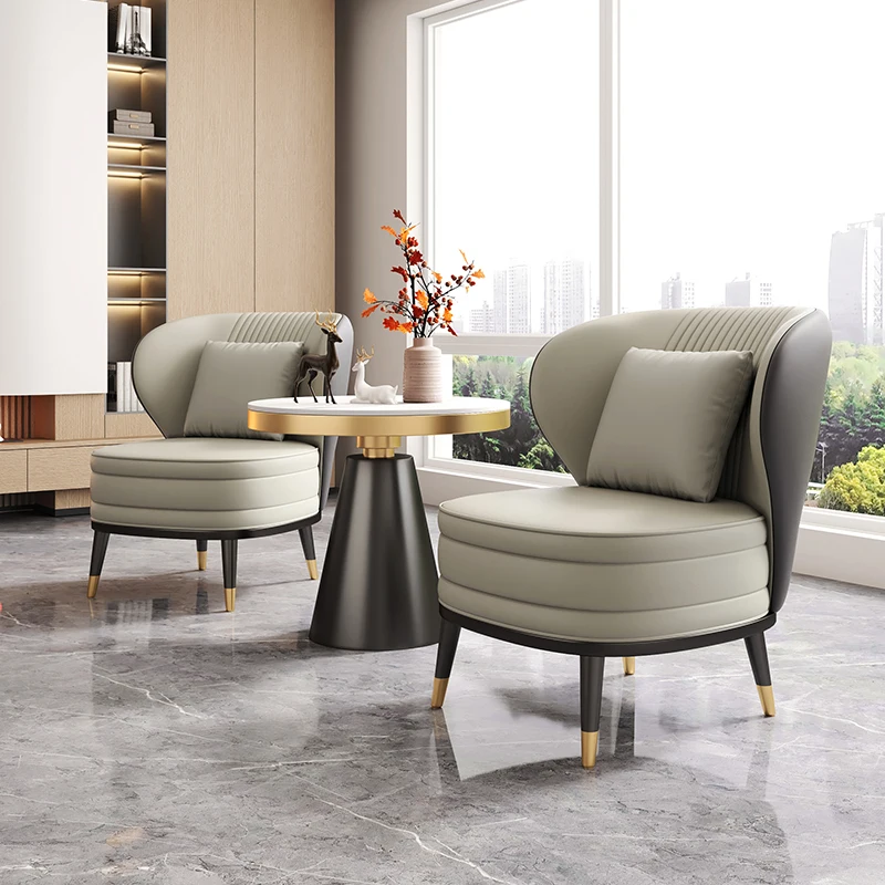 Modern light luxury hotel single sofa chair rest area office reception meeting table and chairs