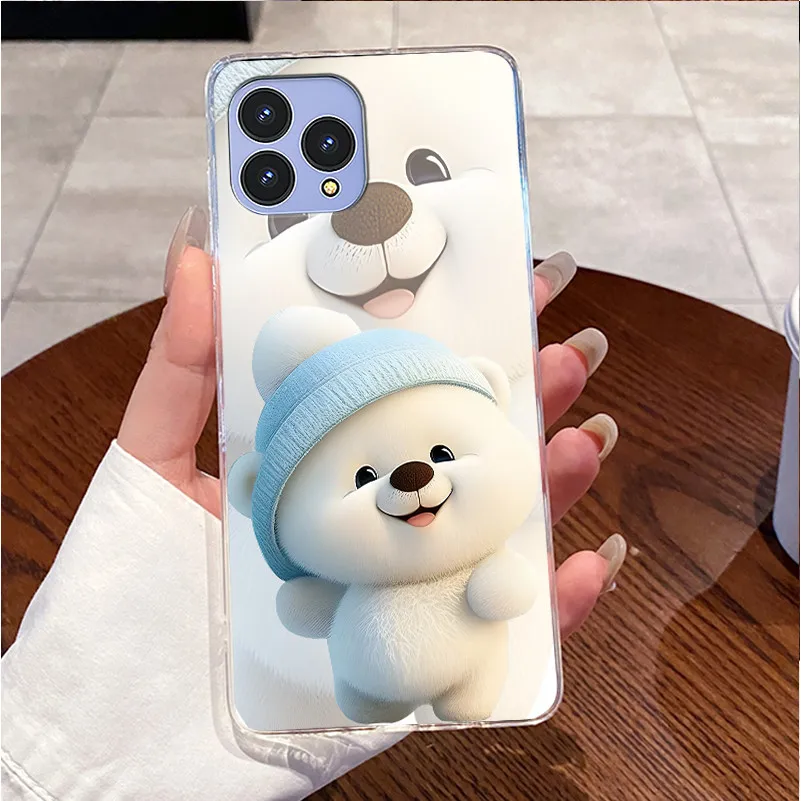 Cute Love Rabbit Transparent Silicone Phone Case - Soft TPU Bumper Shell