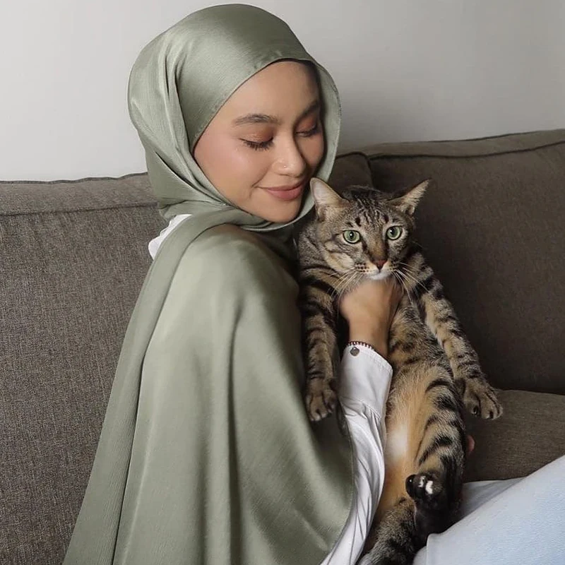 Hijabs Женская шелковая регулируемая