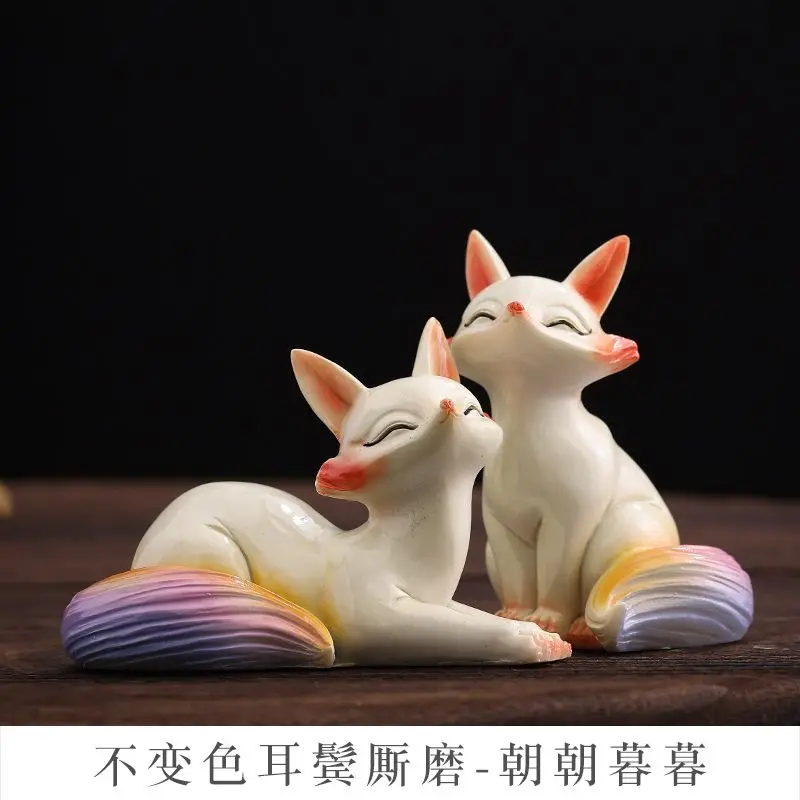 Fox tea pet decoration creative home fox tea play table decoration tray table set ceremony accessories