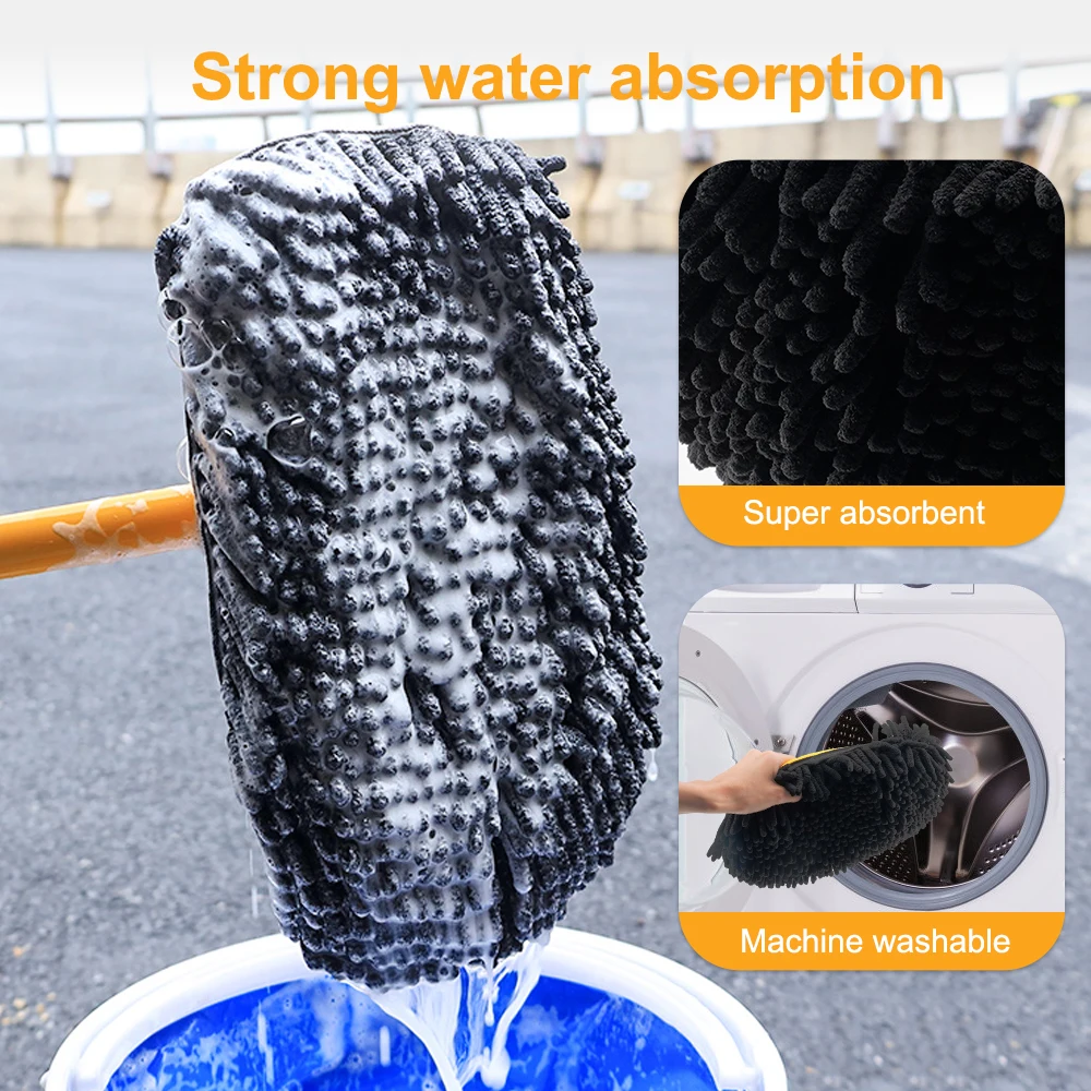Car Washing Brush Mop Long Handle Telescoping Cleaning Tool Retractable Bent Bar Wash Brushes Chenille Broom Super Absorbent car washing brush