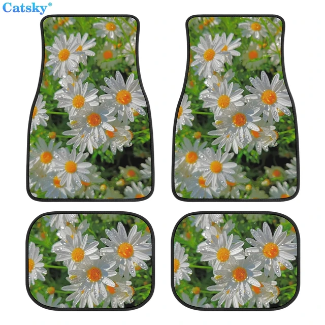 Gänseblümchen Blume Auto Matte Innen zubehör 4 Stück Schutz Anti-Rutsch  geeignet für Auto Geländewagen Muster benutzer definierte Auto Matte -  AliExpress