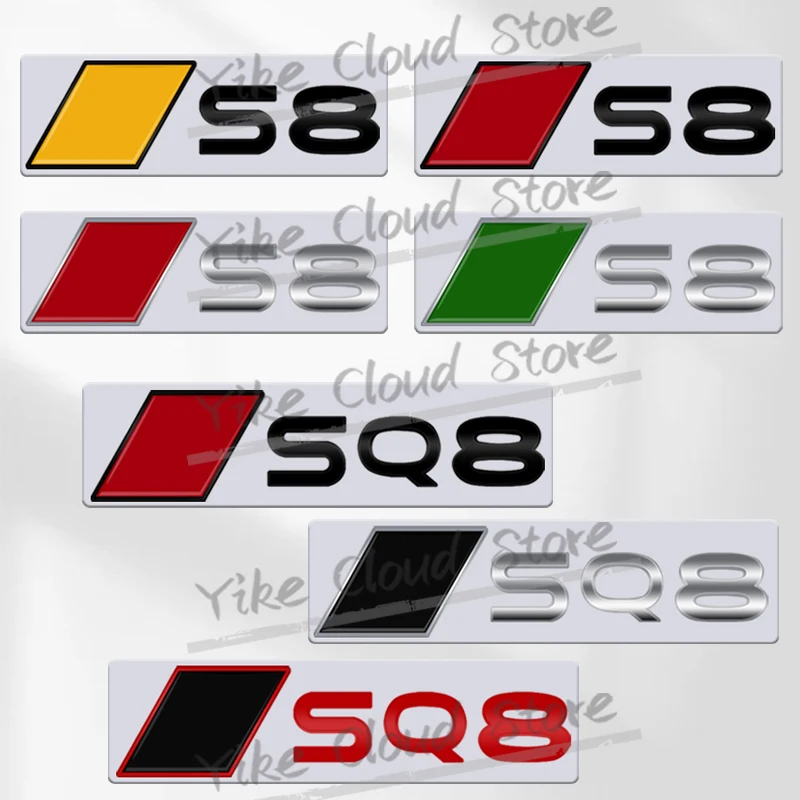 Per S8 Sq8 Decoration Emblem New Colored Car Styling 3D Metal Badge Body Trunk Adesivi Autoadesivi