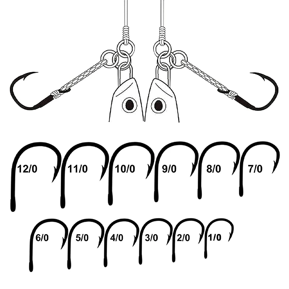 50pc Fishing 4x Strong circle hook 1/0 2/0 3/0 4/0 5/0 6/0 7/0 8/0 9/0 10/0  11/0