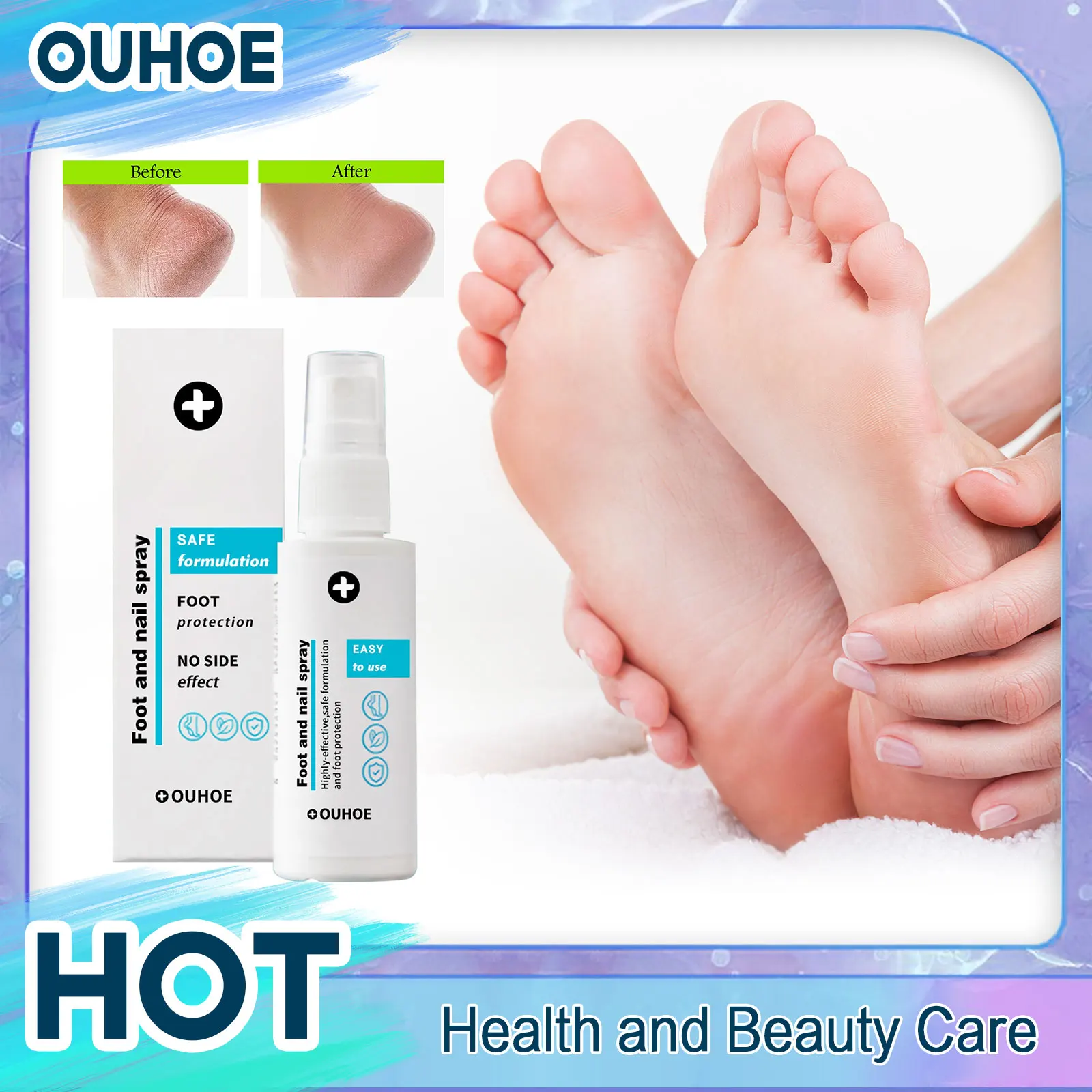 

Foot Care Spray Anti Itching Fungus Treatment Remove Callus Dead Skin Pedicure Exfoliating Refreshing Odor Removal Foot Spray