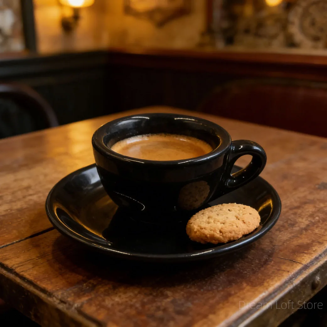 كوب إسبريسو سيراميك 50 مل مع صحن، كوب قهوة صغير لل...