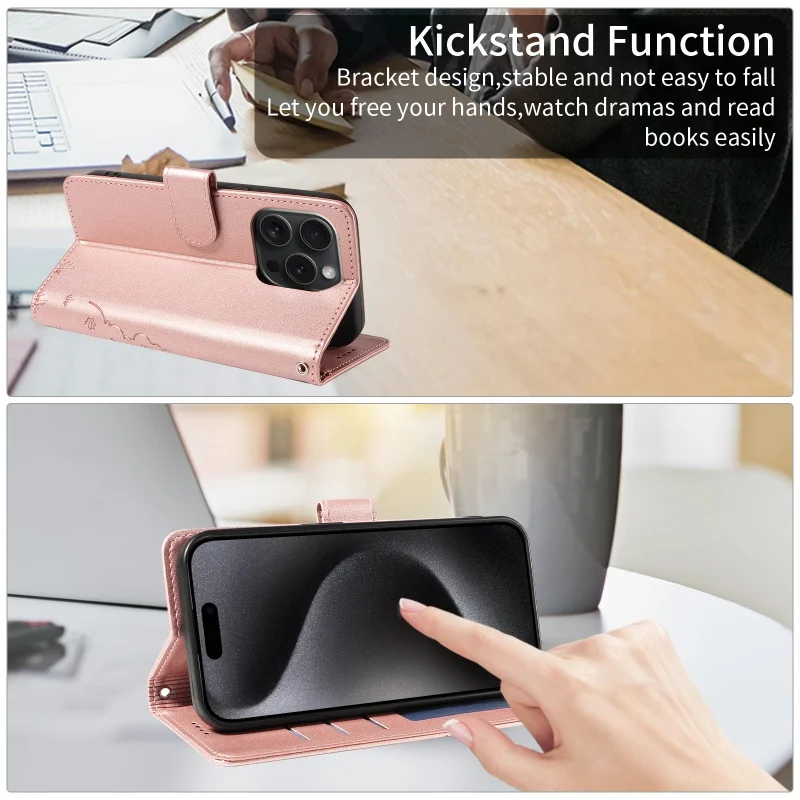 Elegant Leather Lanyard Wallet Card Holder Phone Case Cover