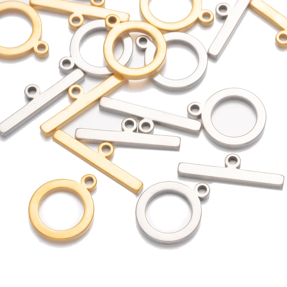 5 Sets Edelstahl-OT-Verschlüsse für Armbänder, Knebelverschluss, Verbinder für DIY-Armbänder, Halsketten, Schmuckherstellung, Zubehör – Detail 2