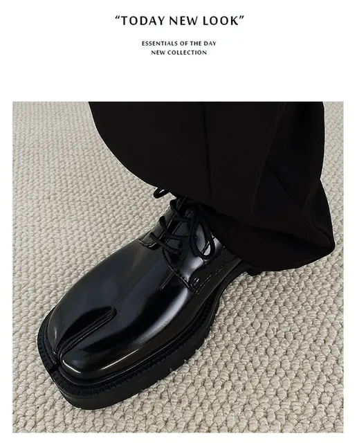 Maganda Tabi Leather Loafers Shoes Men Women Split Toe Derby