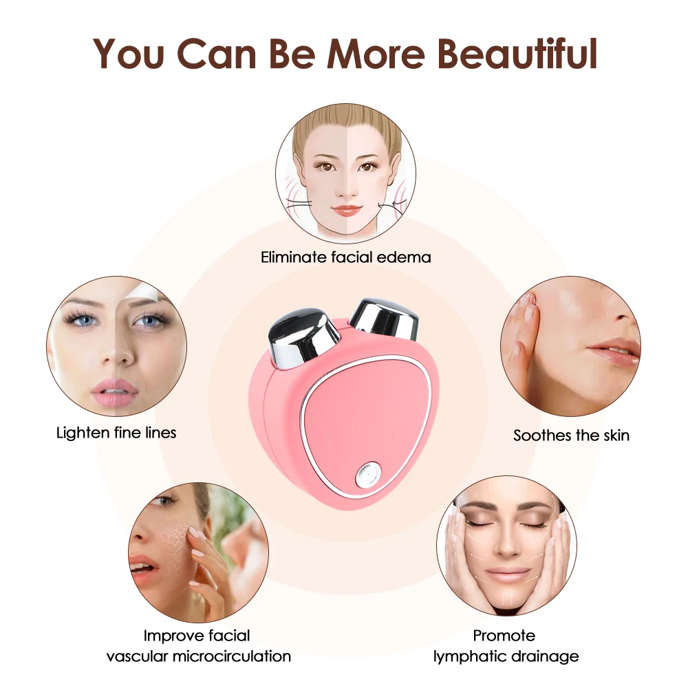 Facial Massager Mini EMS Electric Face Lift Roller 3D Micro Current Sonic Vibration Facial Lifting Skin Firming Massage Beauty Devices