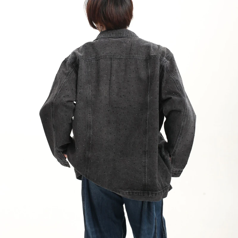 High-End Denim Jacket Men's Spring and Autumn Couple's Loose Retro Coat Fashion veste de baseball homme  korean fashion