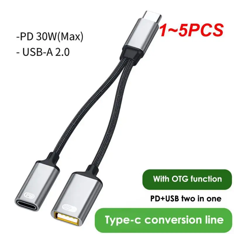 

2 в 1, адаптер USB C OTG для быстрой зарядки ноутбука, 1-5 шт.