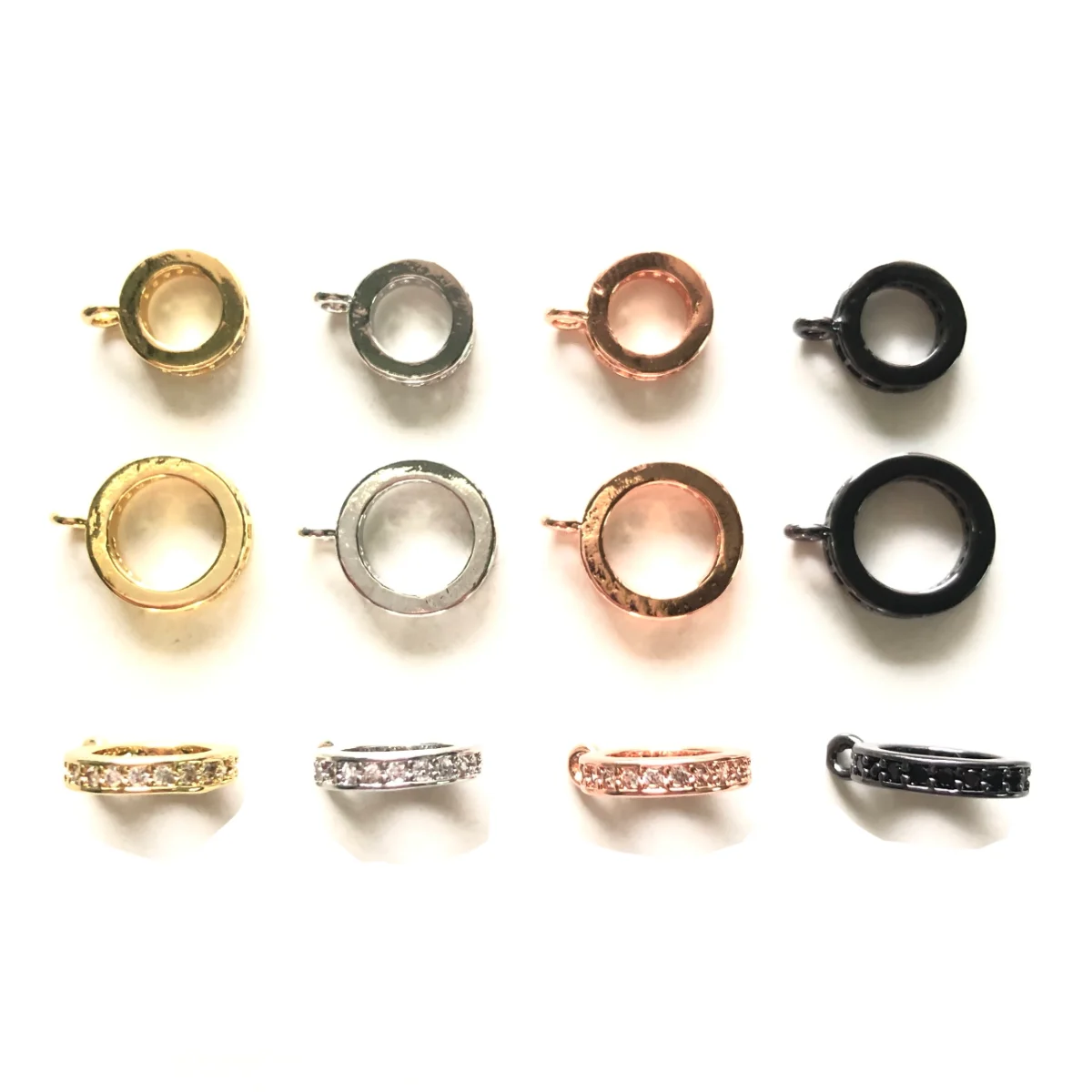20 stücke 8/10mm Zirkonia gepflastert Hinterrad Distanz stücke für Frauen Armbänder Halsketten Ohrring Herstellung vergoldet Schmuck Zubehör