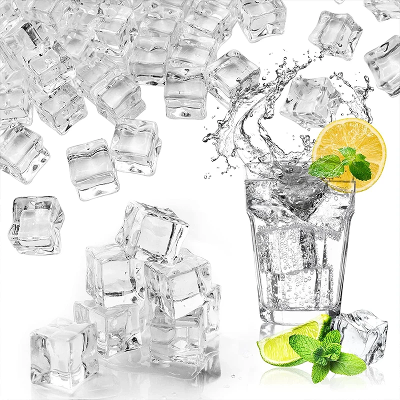 Photography Props Artificial Ice Cubes Acrylic Fake Crystal Cubes Drinks Whiskey Beer Display Wedding Bar Party Decor 8/10/25pcs handheld photo props