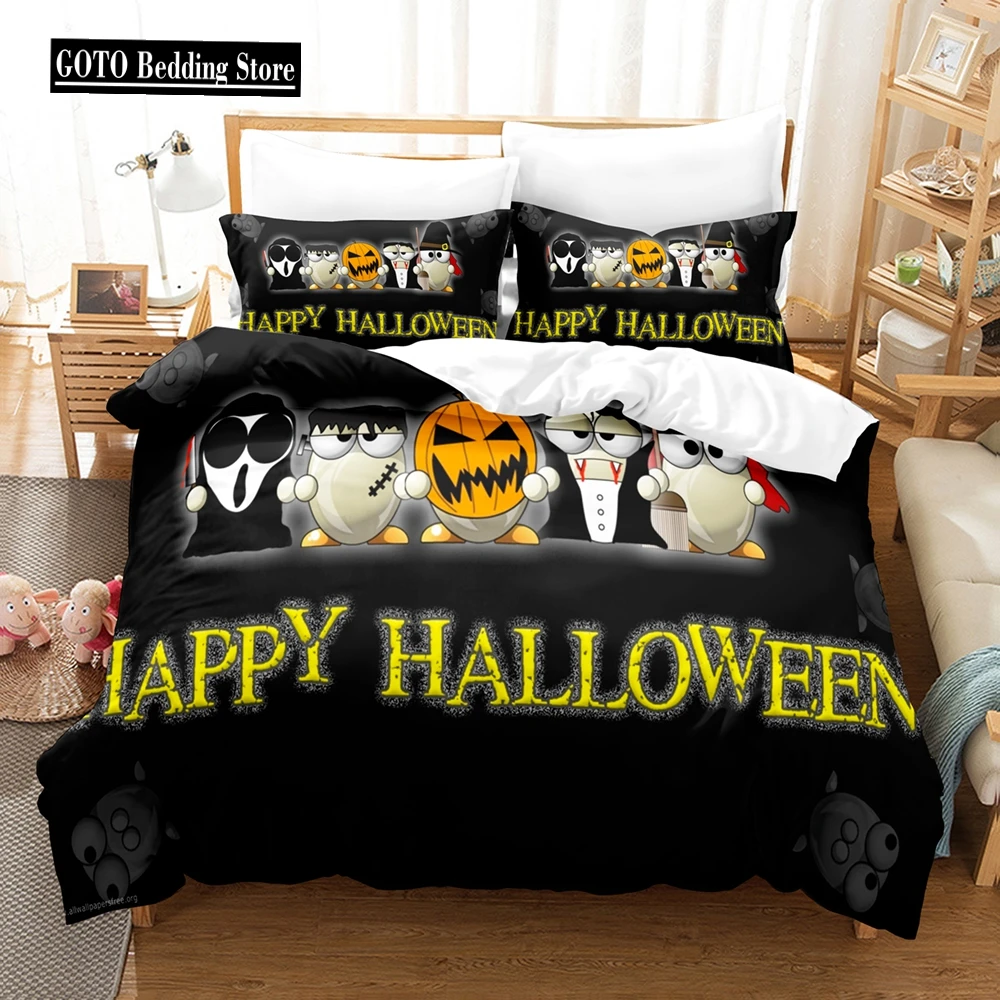 Erosebridal Halloween Bedding Set – Twin Size Pumpkin Ghost Duvet Cover, Gothic Decor For Kids Room