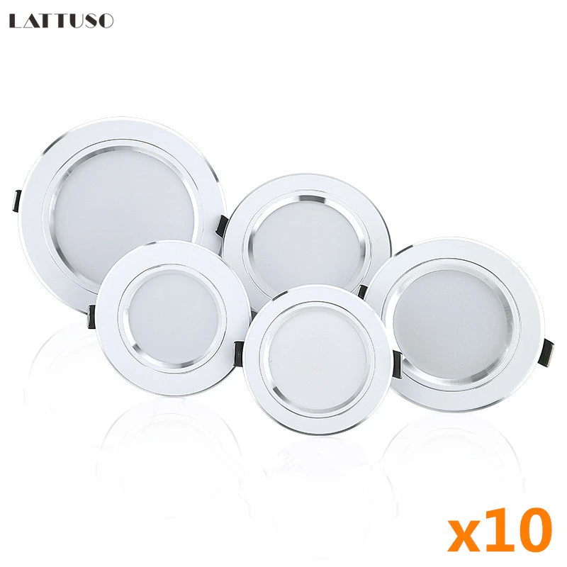 12v downlight 10pcs/lot LED Downlight 5W 9W 12W 15W 18W Recessed Round LED Ceiling Lamp AC 220V-240V Indoor Lighting Warm White Cold White colour changing downlights