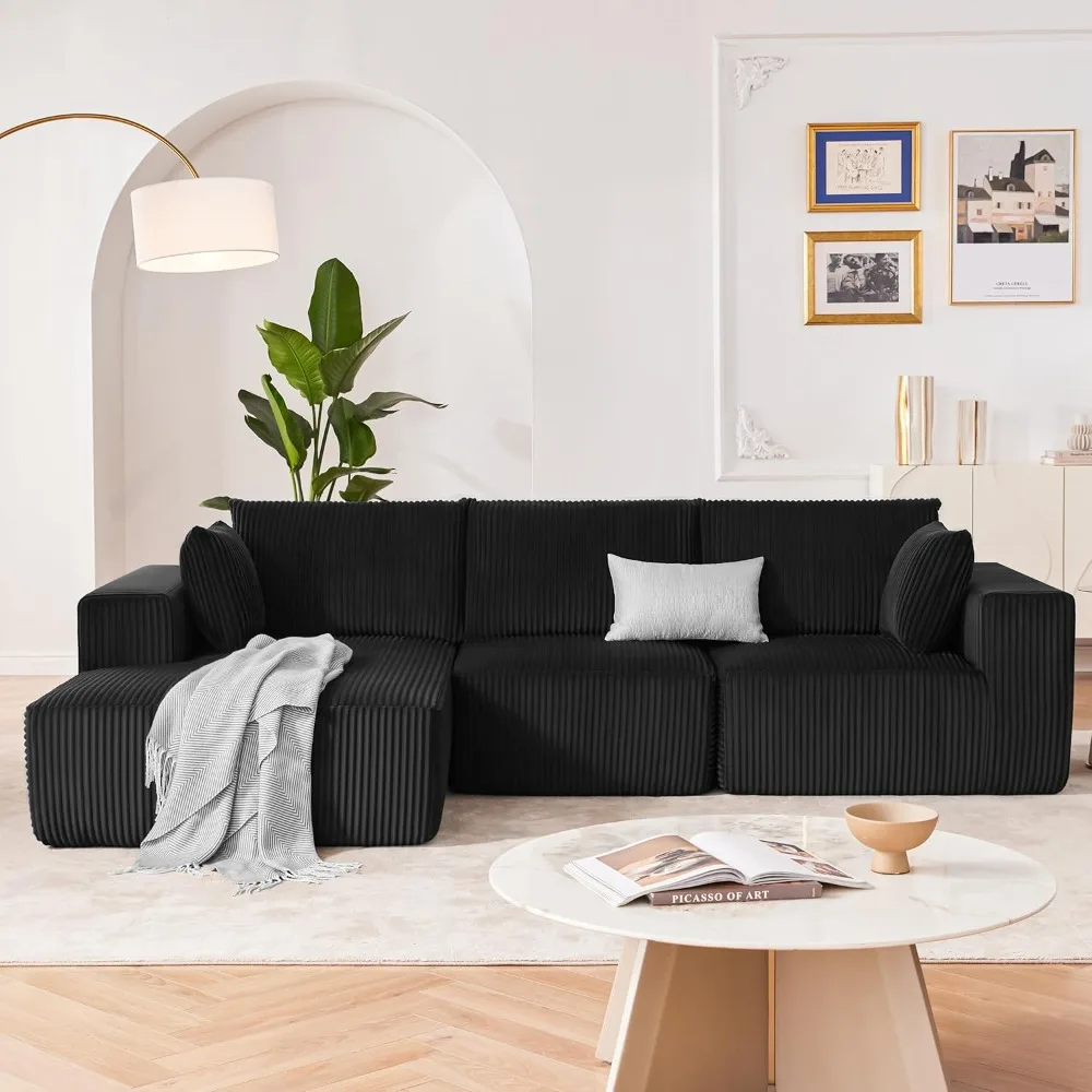 "contemporary modular sofa set with plush seating and l-shape configuration"