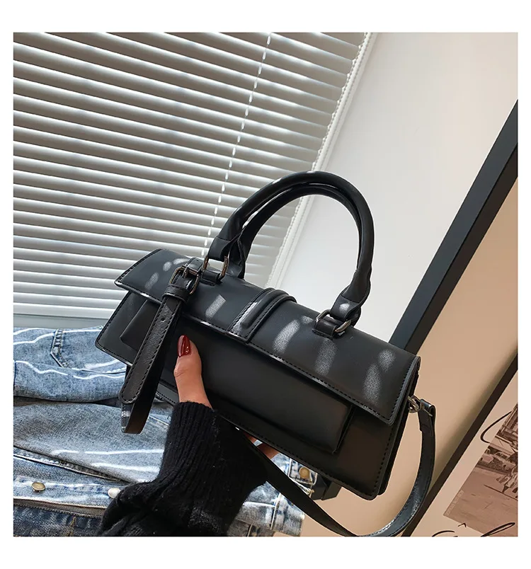 2023 New Style Versatile Handbag Fashion Women's Bag Simple Shoulder Bag Oblique Straddle Bag Pu Leather Women's Bag