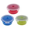 Silicone Folding Bowl Telescopic Collapsible Reisen im Freien Camping Tool with Lid 4