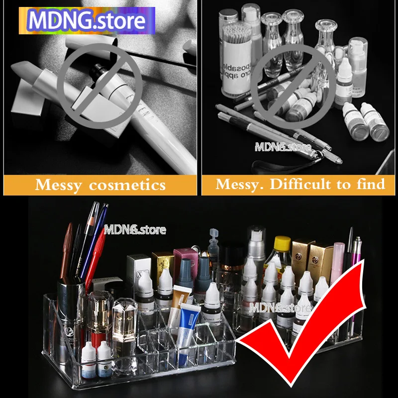 

16 Hole Acrylic Tattoo Ink Cup Transparent Crystal Case Makeup Paint Cup Hat Storage Container Rack Stand Holder