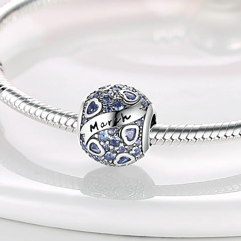 S925 Birthstone Charms European Bracelet Dangle Charm Beads - Temu