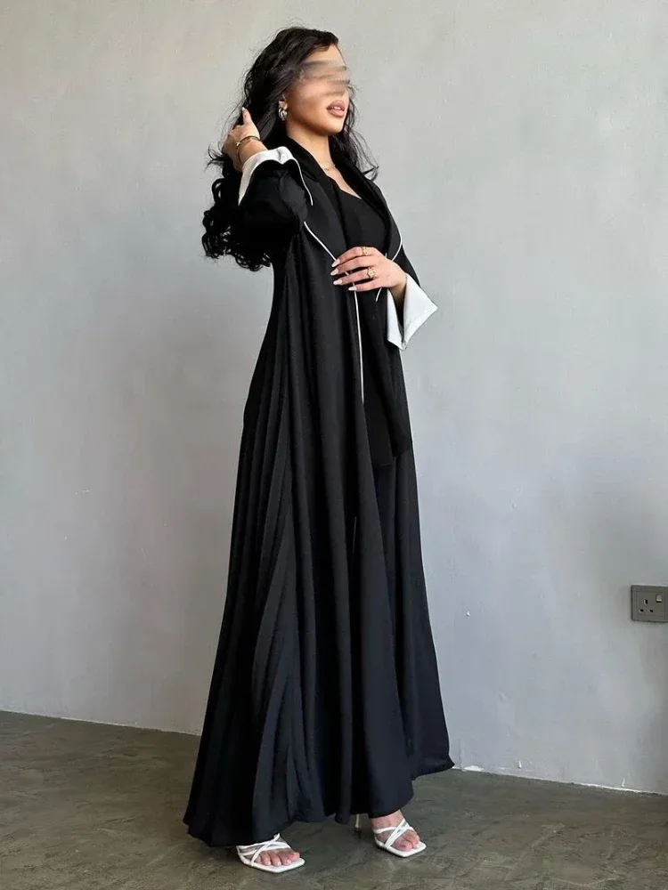 Elegant Saudi Abayas for Women Pleated Muslim Abaya Dress Dubai Arab Button Split Sleeve Kimono Morocco Kaftan Long Robe 2023