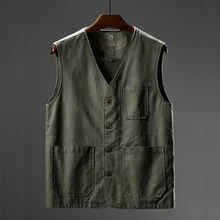 

Summer Men's Vests Cotton Casual Man Breathable Mesh Vest Sleeveless Jackets Man Outwdoor Fishing Waistcoats Clothing 8XL