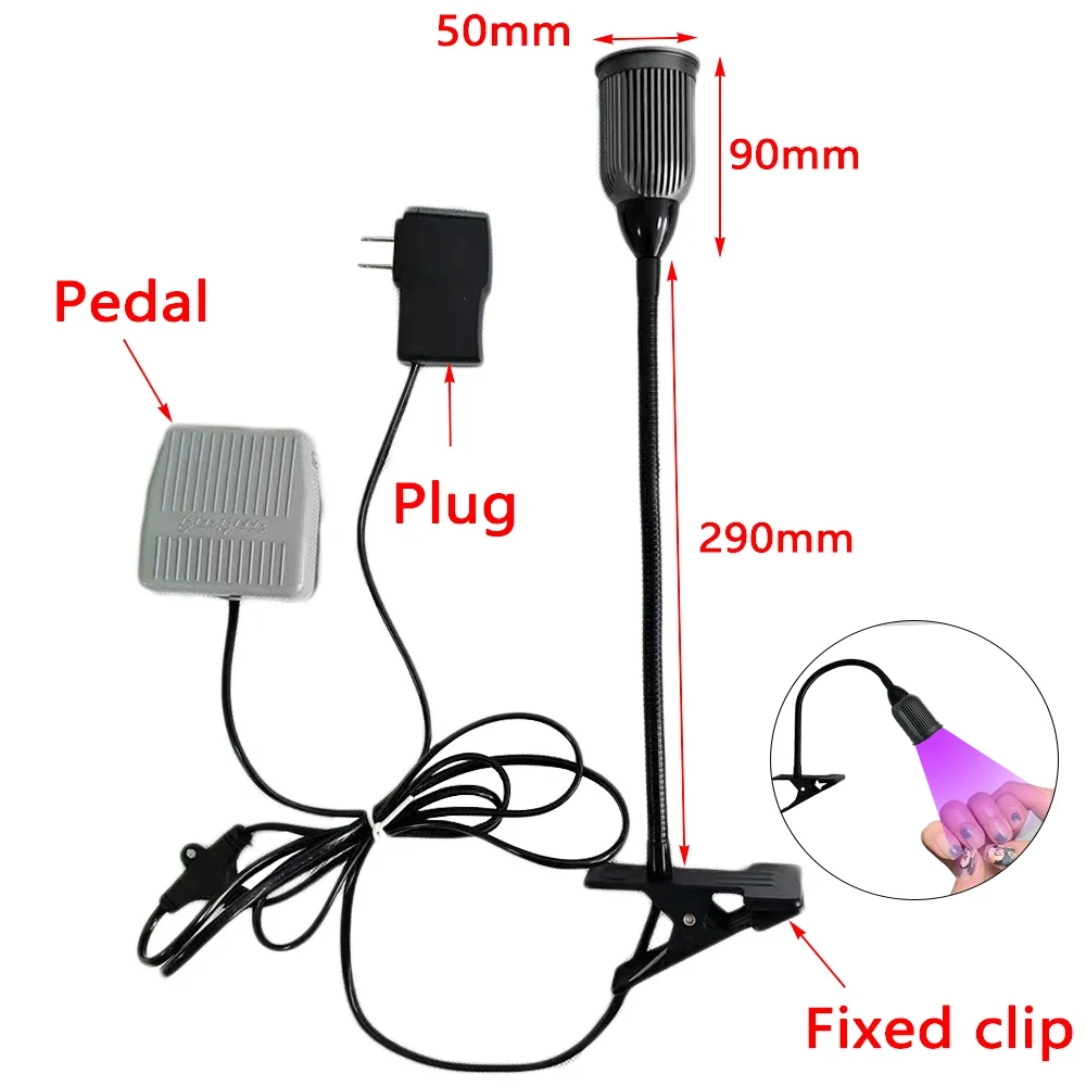 

10W UV High Power Curing Lamp Foot Switch Nail Eyelash Green Oil Ink Adhesive Curing Lamp Quick Drying and Curing