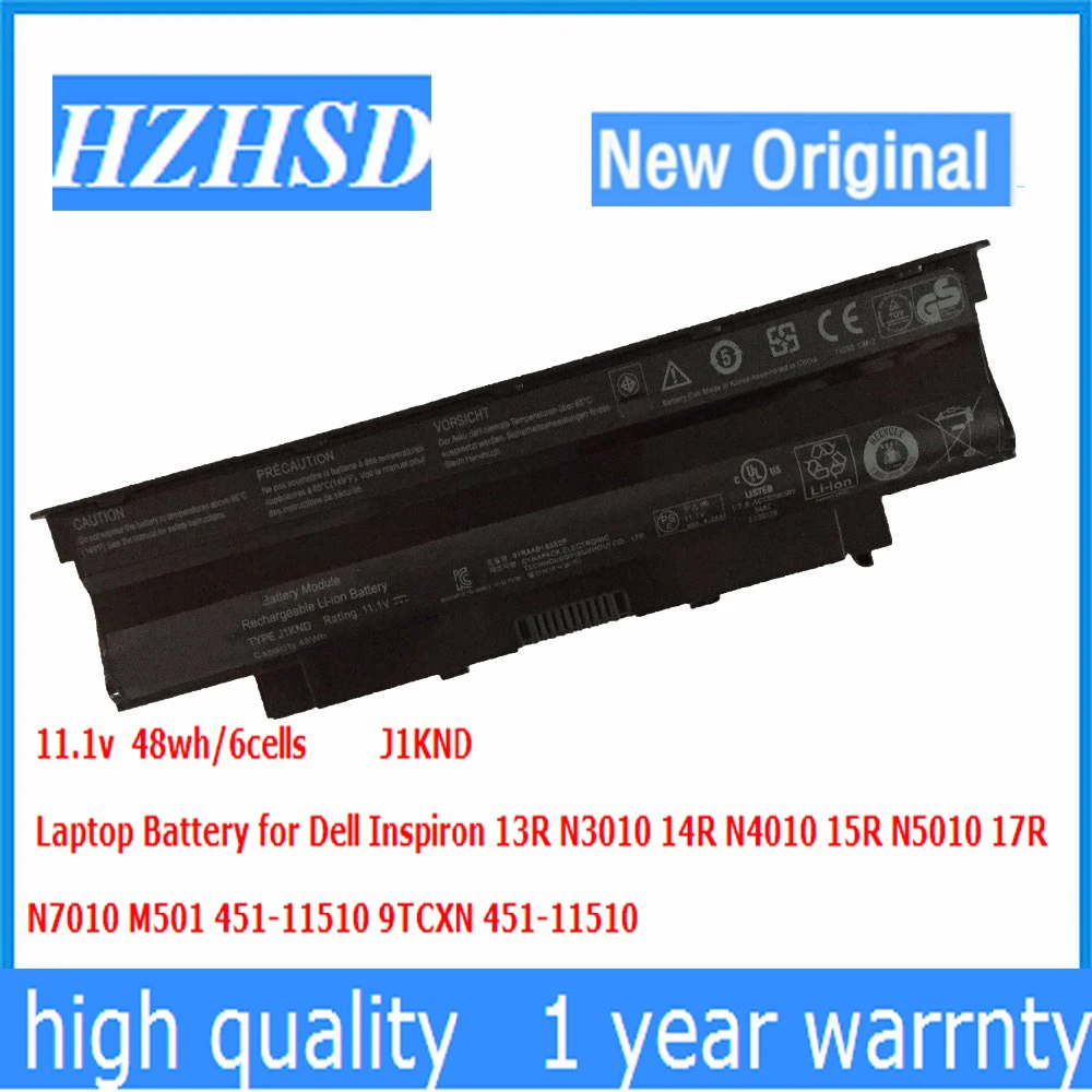 11.1v 48wh J1KND Original Laptop Battery N4010 For Dell 13R 14R 15R 17R N3110 3450N N4050 N4110