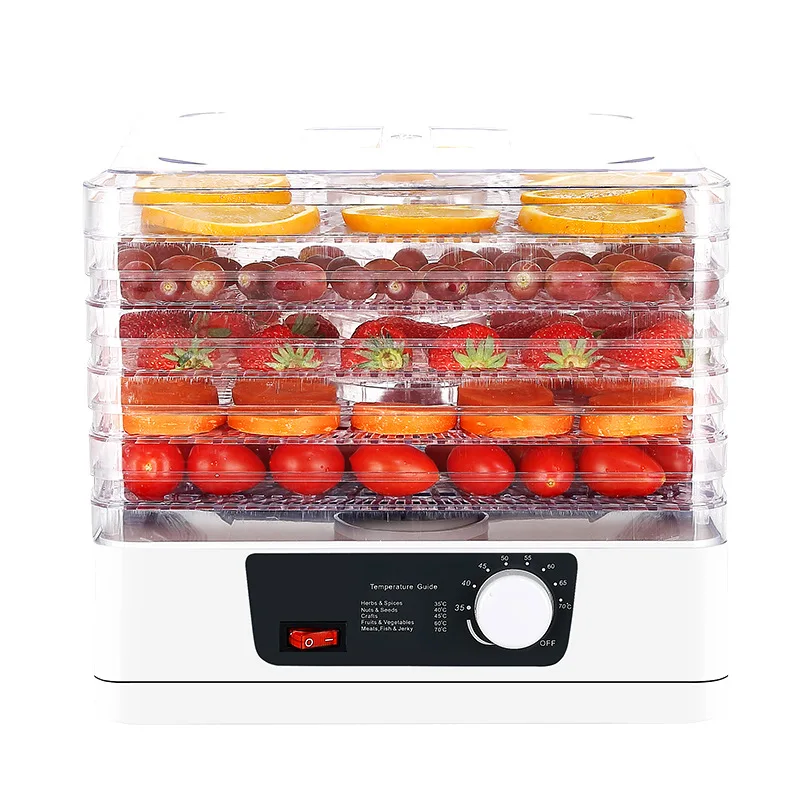 Fruitdroger Groenten Machine Huishoudelijke Voeding Dehydrator Huisdier Vlees Snacks Lucht Droger Met 5 Trays -