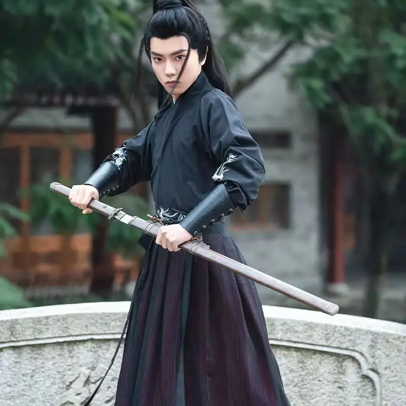 

Chinese Ancient Costume Hanfu Dress Traditional Classical Clothing Tang Dynasty Adult Swordsman Robe Men Halloween Costume