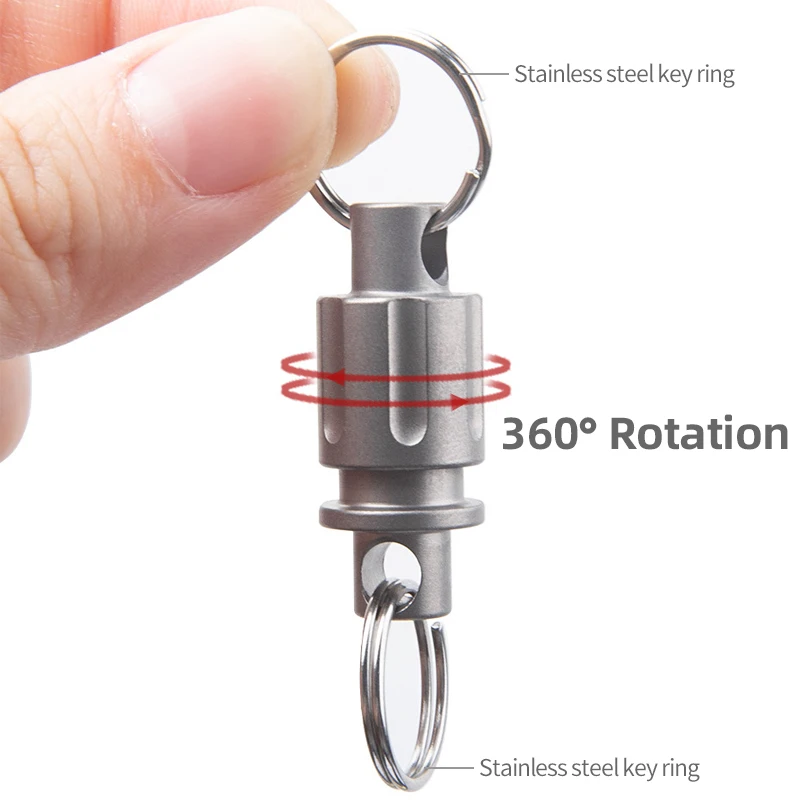 Titanium Quick Release Keychain Detachable & Rotatable KeyRing