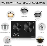 Hot Plate, 1800W Electric Burner Double Hot Plate for Cooking Countertop Burner w/ Temperature Control, Portable | USA | NEW 2