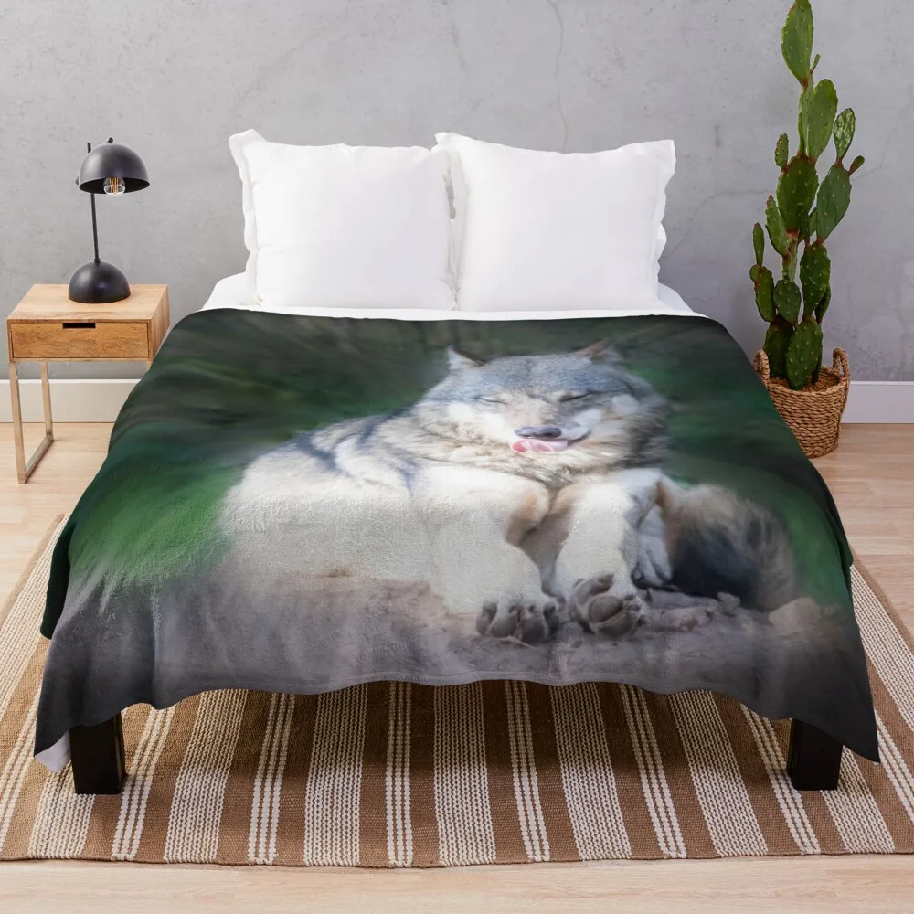 

Gift idea Wolf Throw Blanket Luxury Blanket Blanket For Giant Sofa