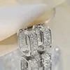 Anziw Original Full Moissanite Earrings Women Square Hoop Earrings Silver 925 Trendy Wedding Party Jewelry with GRA Certificate 1