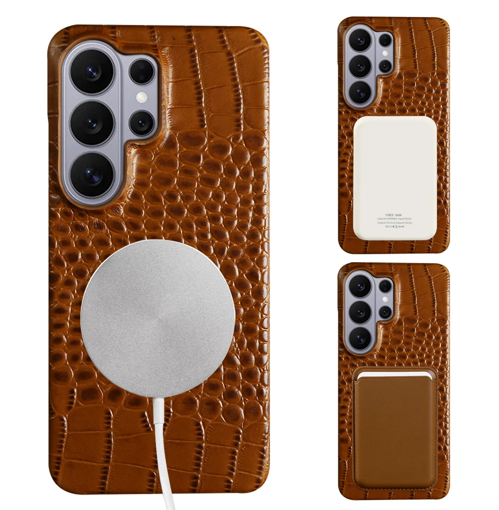 Crocodile Genuine Leather Phone Case For Samsung Galaxy S26 Ultra S25 Plus S24 S21 S23 FE S21 S20 Note 20 Ultra Back Cover Cases 3
