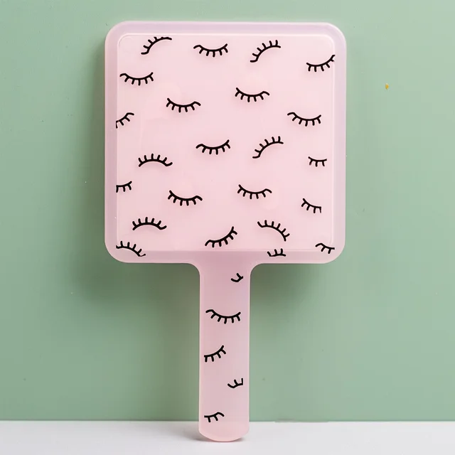 Miroir à main carré, miroir cosmétique portatif, poignée de salle de bain pour étudiant, miroir de maquillage Portable 1