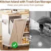Rolling Kitchen Island with Trash Can Storage, 47.2” Kitchen Island Cart with Drop Leaf Countertop, Island Table with Drawer 6