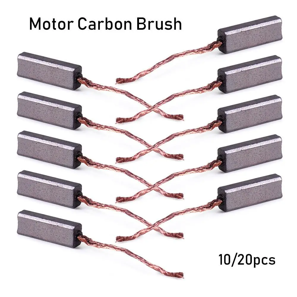 10pcs 4.5x6.5x20mm Carbon Brushes Wire Leads Generator High Quality Generic Electric Motor Brush Replacement Hand Tools