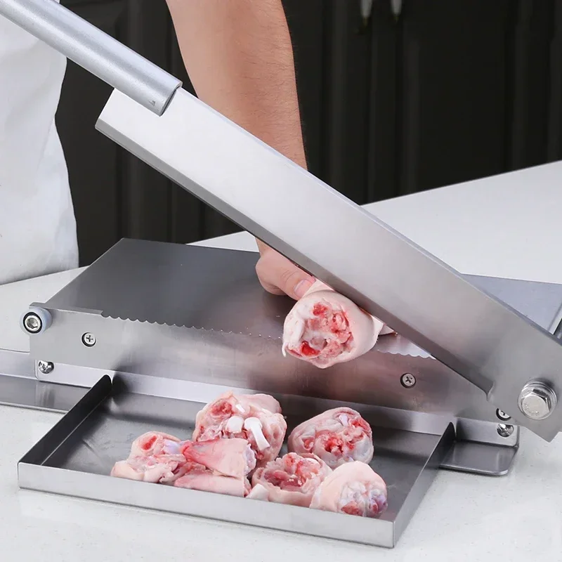 

16 Inch Bone Cutting Machine Commercial Meat Bone Cutter Stainless Steel Pig Trotters Steak Lamb Chops Guillotine Cutter Machine