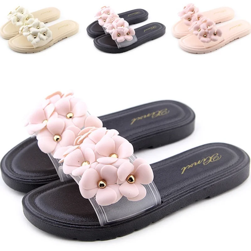 

Slippers Women Flower Jelly Flip Flops Non-slip Summer Fashion Beach Wedges Beach Slippers Lady Summer Shoes Women Slipper