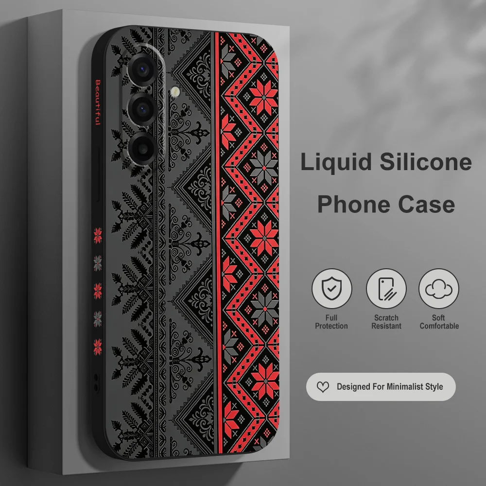 Elegant Red Embroidery Phone Case Cover