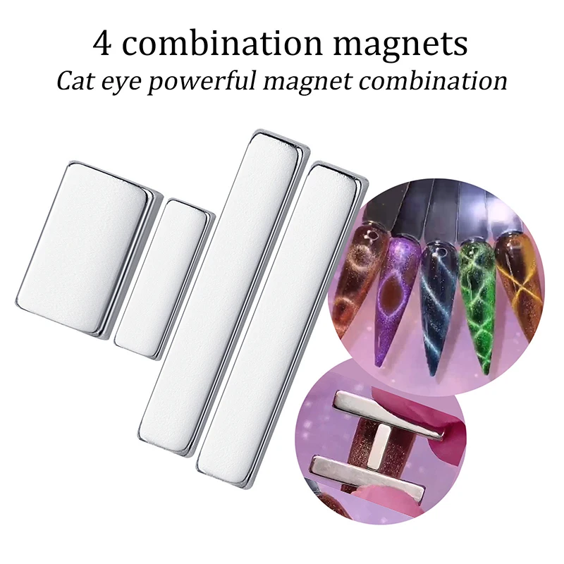 Cat Eye Nail Magnetic Stick 4 Combination Magnets For UV Gel 3D Line Strip Effect Multi-function Magnetic Board Nails Art Tool 4