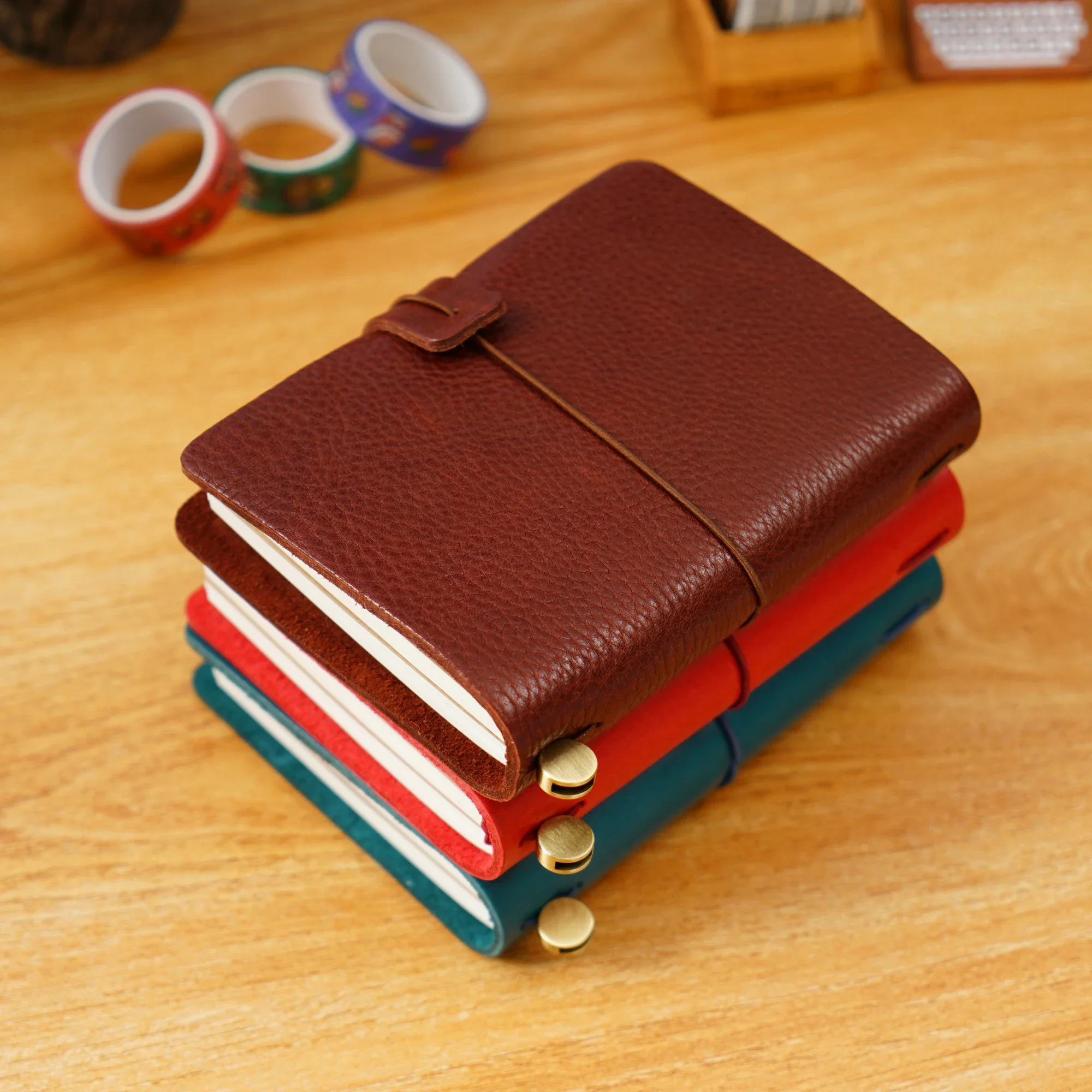 Moterm Compact Series Passport Size Traveler Notebook Full Grain Vegetable Tanned Leather Organizer Diary Sketchbook Planner 4