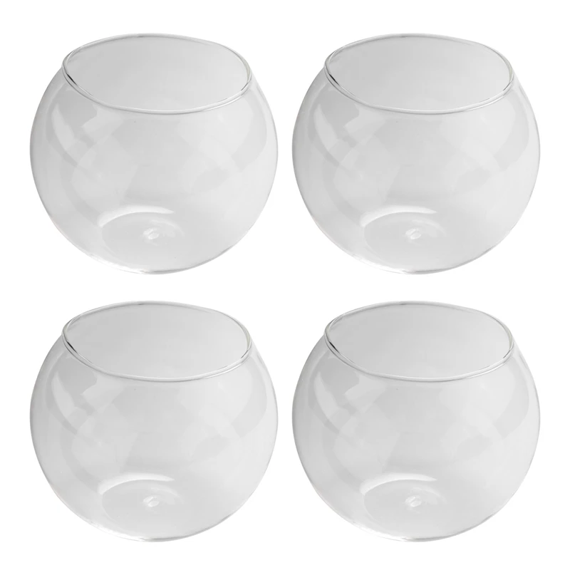

4X Round Sphere Vase In Transparent Glass Fish Tank