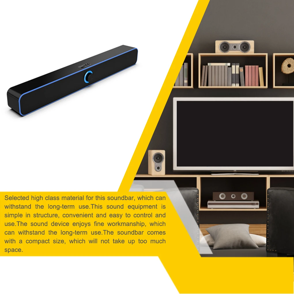 

Computer Soundbar Professional Clear Desktop Powerful USB PC Speaker Sound Output Equipment Tabletop Music Playing Accessories