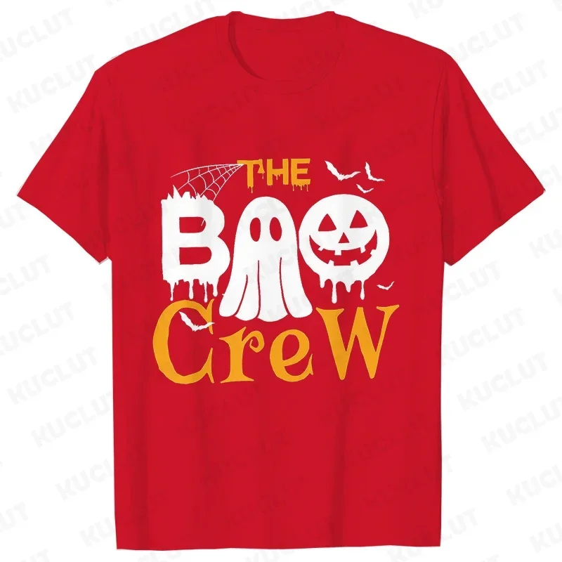 The Boo Crew 셔츠 할로윈 가족 매칭 티셔츠 가족 할로윈 파티 티셔츠 반팔 옷 패션 트렌드 티셔츠